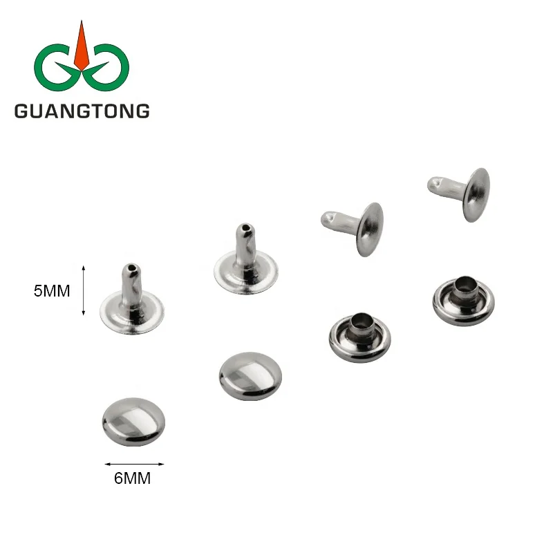 High Quality metal 6mm rivet for shoe bags double cap rivet fastener