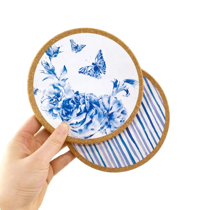 New Products Eco-friendly Coasters Custom Printed And Size Cork Placemats sublimation blank coaster for drink tea mat & pad