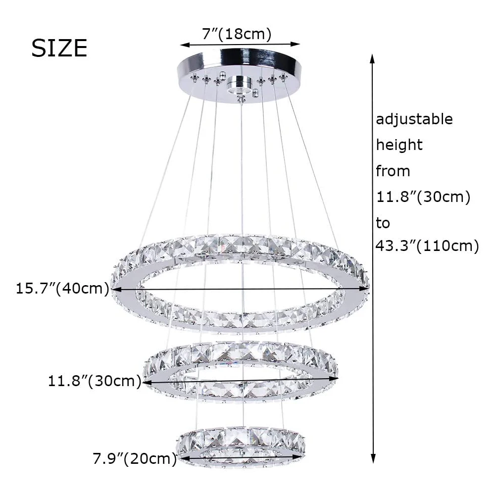 Modern Design Clear glass Staircase Pendant Lamp LED crystal Chandelier Hotel Home Decoration annular pendant lamps