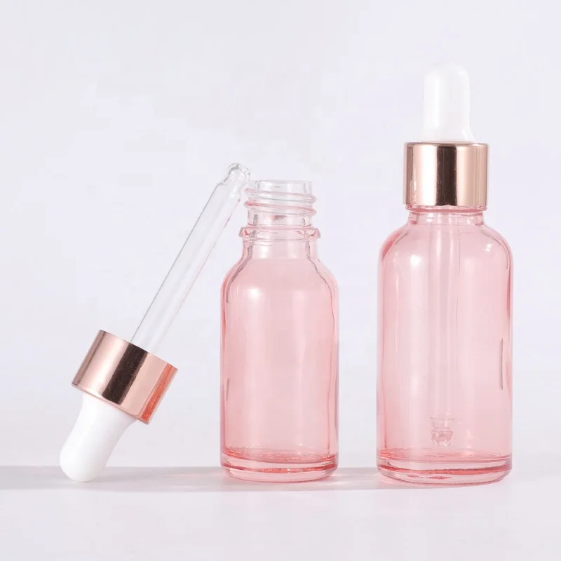 Skin Care Serum Pink Hair Oil Glass Dropper Bottle Rose Gold 5ml 10ml 15ml 30ml 50ml Amber Carton Personal Care 100ml Available