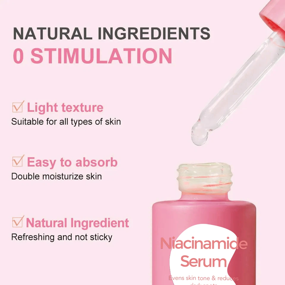 OEM ODM Private Label 100% Natural Whitening Vitamin C Serum for Face Pore Shrinking Serum