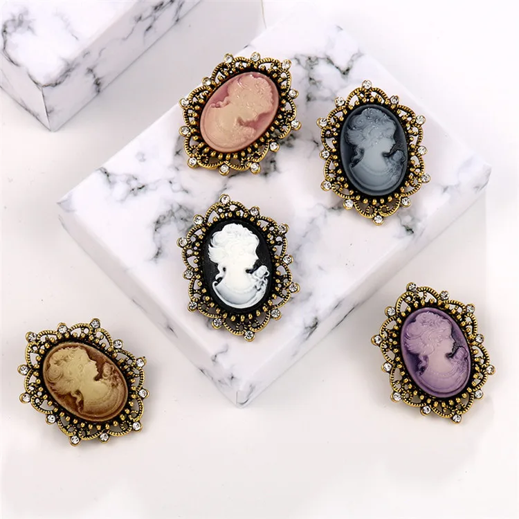 New Fashion Beauty Head Pin Accessories Alloy Rhinestone Brooch For Women