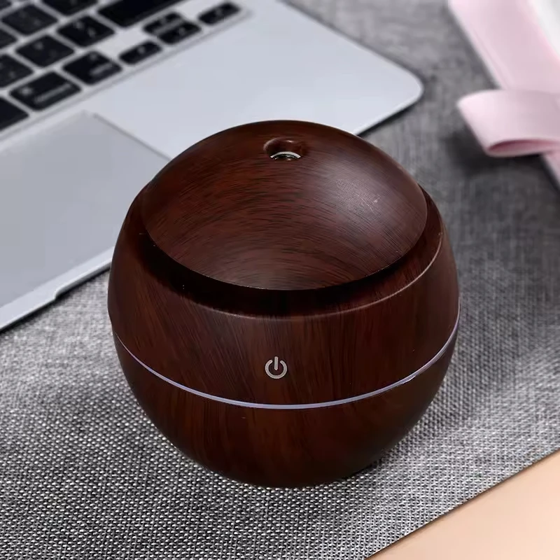 New household fog humidifier Office desktop silent air atomizer USB water drop wood grain humidifier