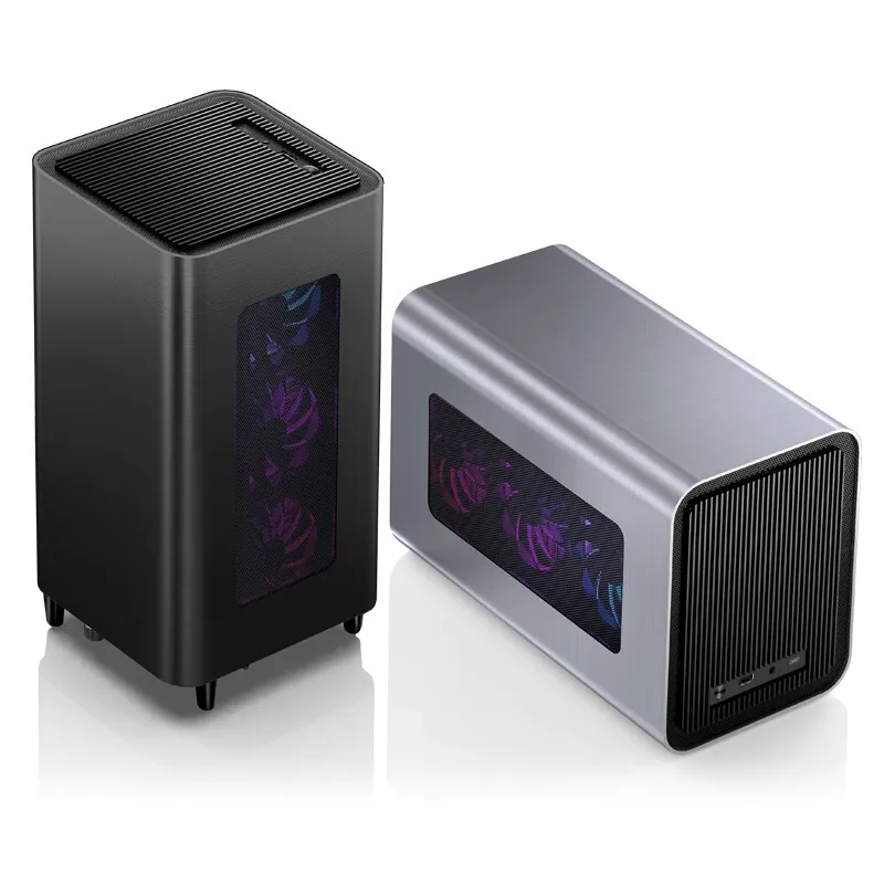 JONSBO V11 Pull-out structure Standing and lying Double side ventilation Comes with 14CM fan Aluminum Mini ITX Case
