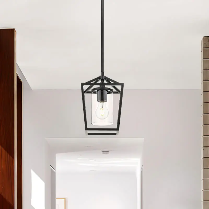Nordic Hanging Modern Pendant Light Modern Glass Matte Black Pendant Light For Living Room