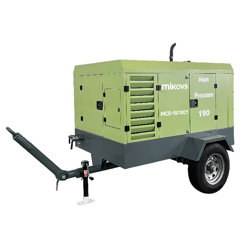 Mikovs 25hp 30hp 50hp Portable Mining Diesel Engine Screw Air Compressor Diesel Screw Compressor With Wheels
