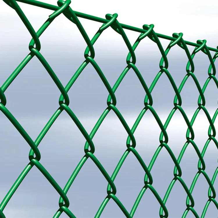 Modern 9 Gauge Galvanized PVC Coated Chain Link Wire Mesh Fence 5mm Thick for Farm Garden Driveway Gates Metal Fence Post Caps