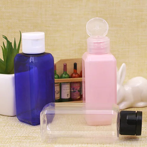 50ml square Travel Split bottling  pink mini Butterfly lid shampoo Split bottling bottle custom plastic bottles wholesale
