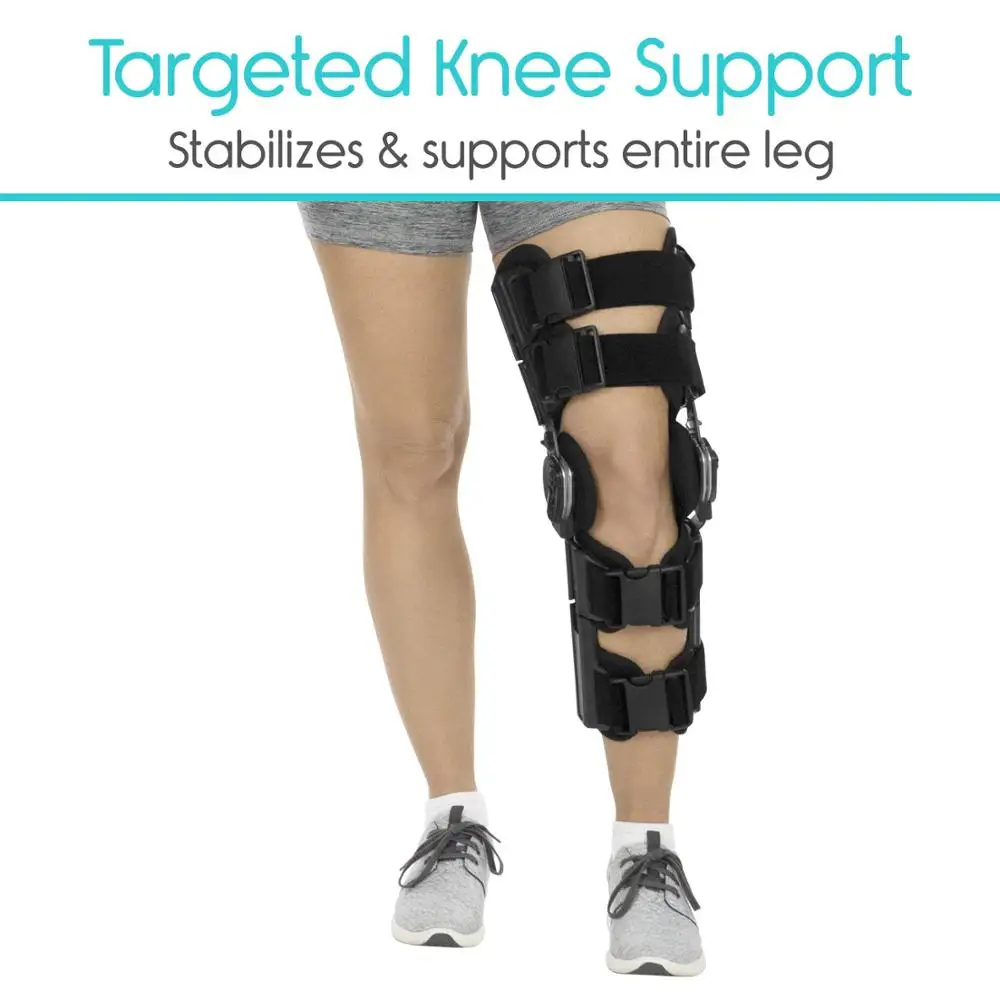 
Medical Post Op Orthopedic Hinged Knee Brace Adjustable Rom Knee Support Immobilizer for ACL, MCL & PCL Injury 
