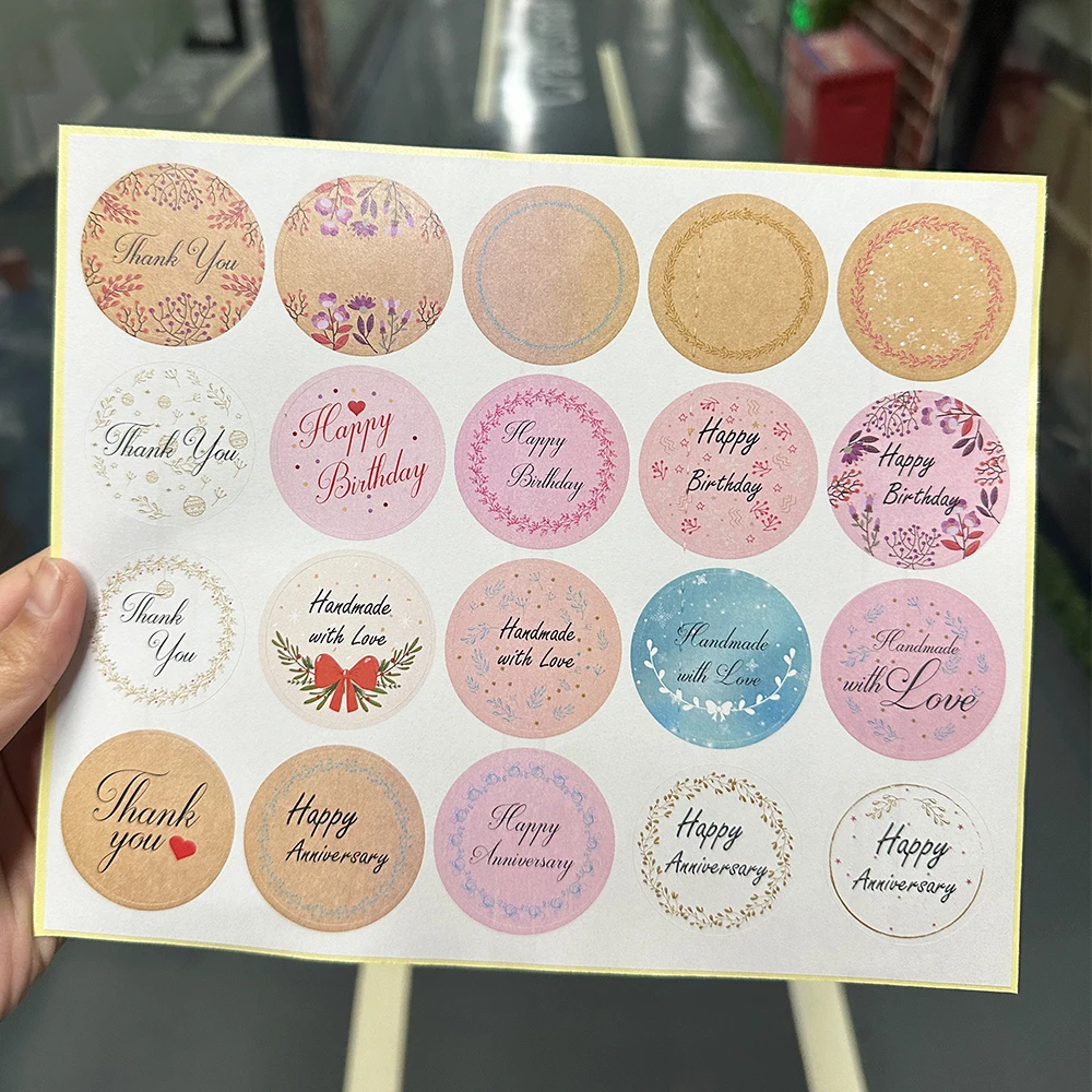 Custom Waterproof Girl Inspirational Aesthetic Cute Planner Christian Flower Stickers Sheets Round Plant Label Sticker