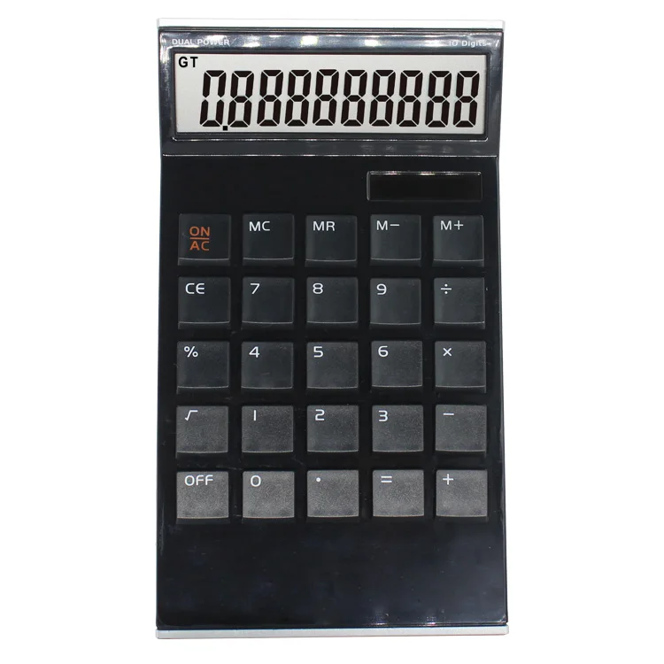 Office Supplies Dual Power Digital Display 10 Digit Extra Thin Table Calculator