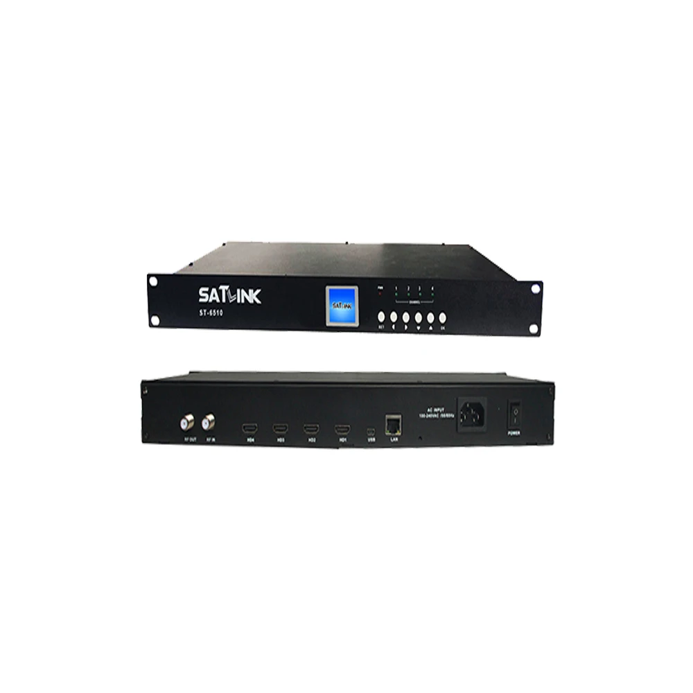Satlink ST-6510 4 канала DVB-T модулятор 1080P MPEG4 H.264 1 частоту до 4 каналов для наземного цифрового ТВ-видео из av dvb-t rf