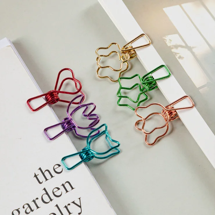 Multipurpose Creative Metal Photo Clips Steel Wire Clothes Hanging Pegs Binder Paper Clips Food Bag Clips