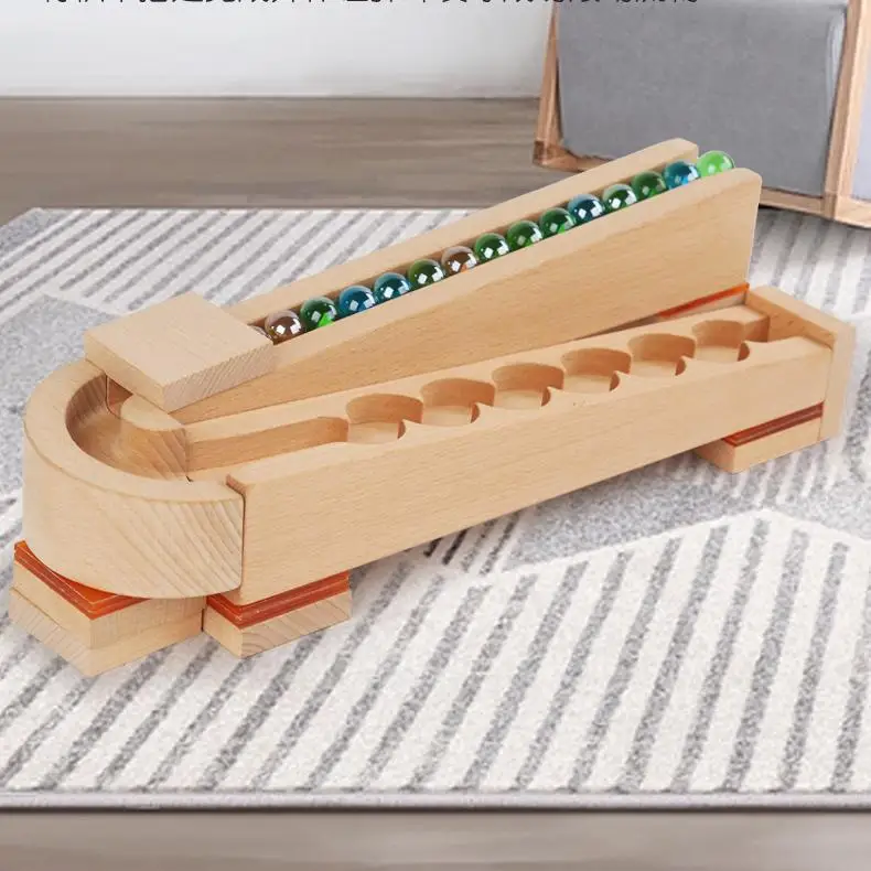 Wooden marble running track race Wooden ball running toy Kids Marble Maze gift for kids