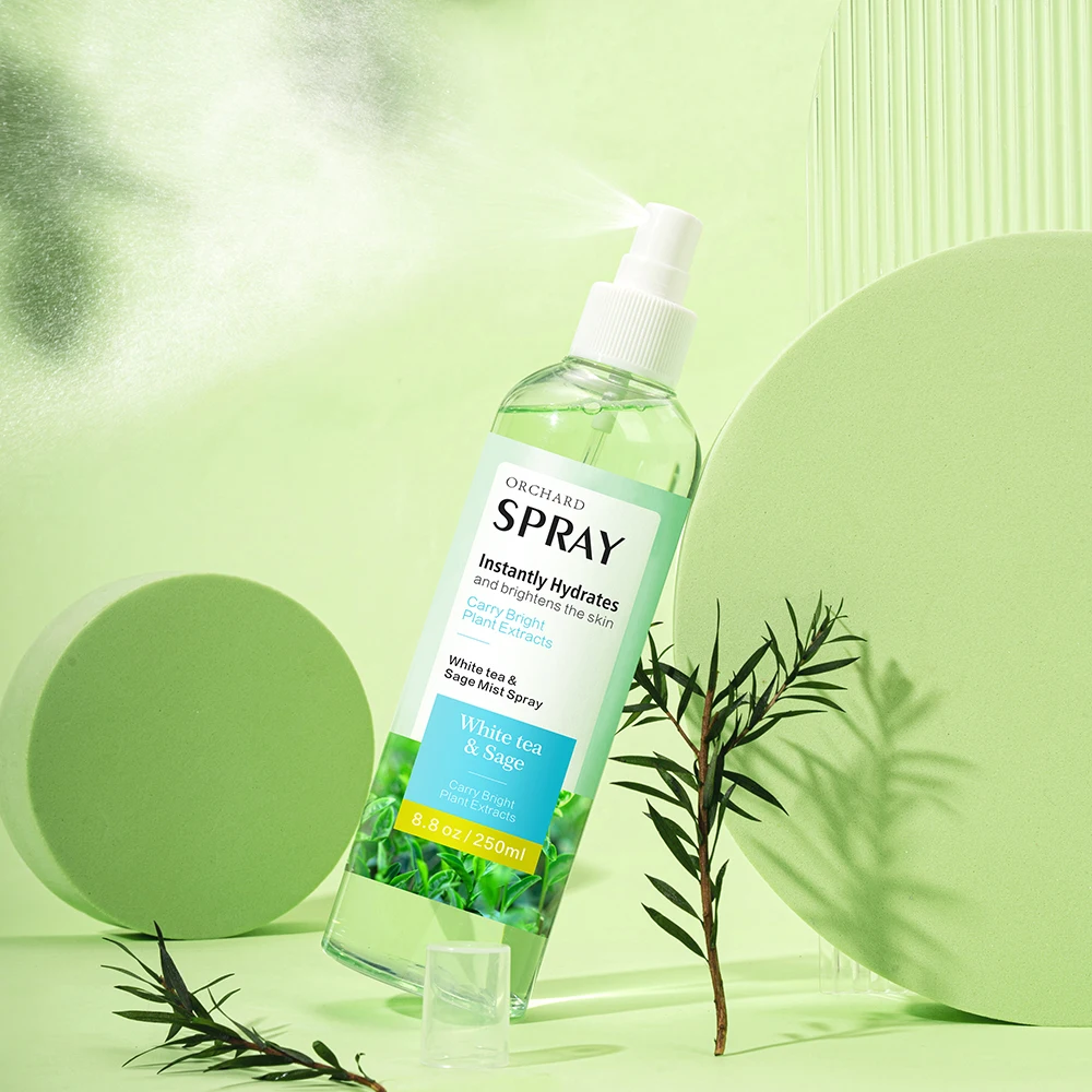 Private Label Oem Custom Moisturizing And Bright White Tea Sage Face Skin Mist Spray Toner
