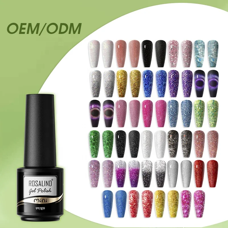 Rosalind factory price glitter/cat eye series gel polish nail DIY design 7ml uv/led lamp long lasting gel polish for wholesale
