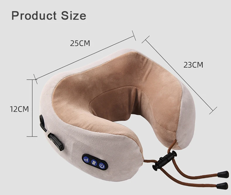 Travel Kneading Vibration Massage Pillow u-shape smart neck shoulder massager vibrating electric neck massage