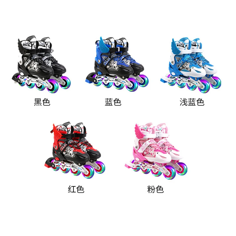  Регулируемый Профессиональный Patines дети светящиеся колеса Inline четыре для роликовых