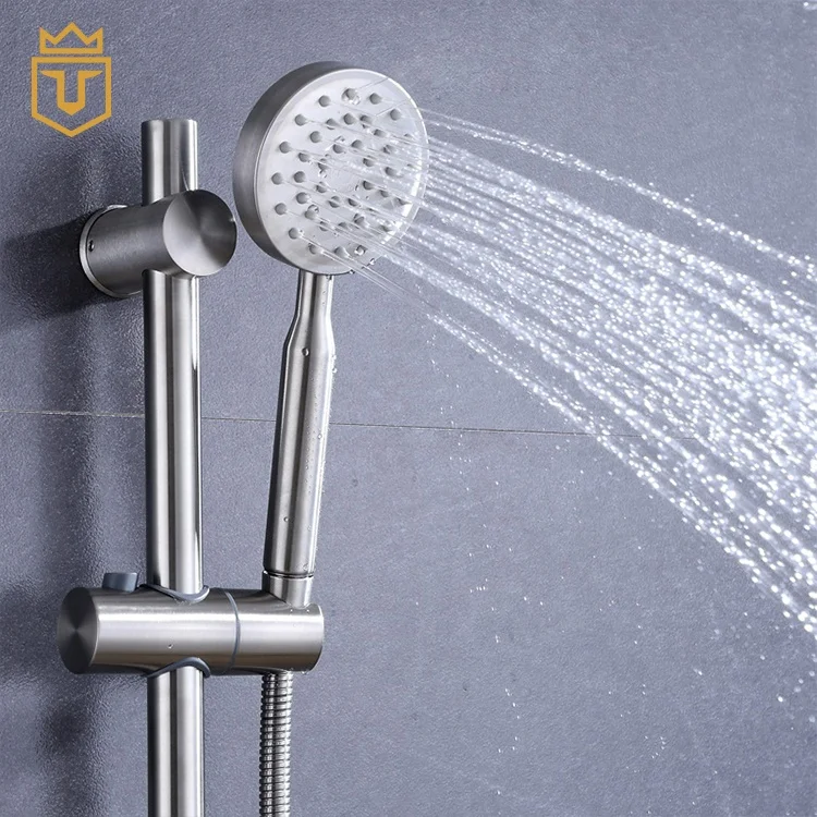 SS Bath Shower Mixer Set with Slide Bar