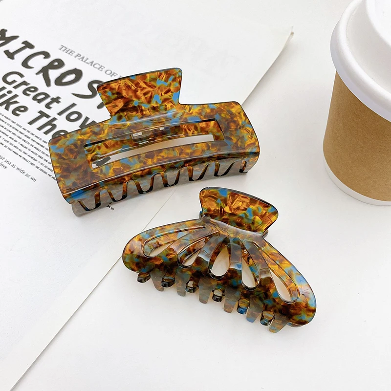 Korean New Retro French Style Brown Hairpin Lazy And Casual Hair Clip Back Of The Head Temperament Hair Accessories For Women