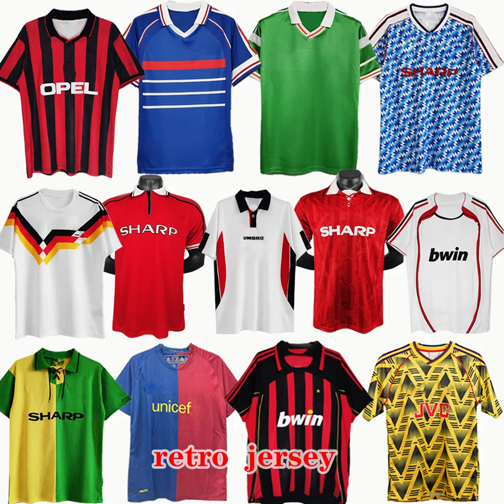 Wholesale Thai quality Breathable Quick Dry Classic Retro Shirt Custom Football Jerseys Futbol vintage soccer jersey