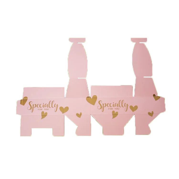 foldable beautiful art paper 3d pop up red color cute bowknot empty tea cookie chocolate gift box with custom logo stamping