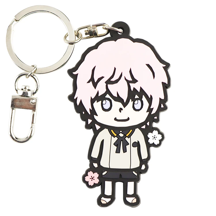 Customized anime shaped keychain soft pvc keyring rubber keyring