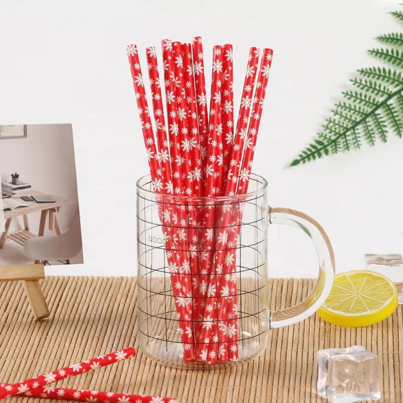 Factory wholesale disposable biodegradable paper straws for holiday parties