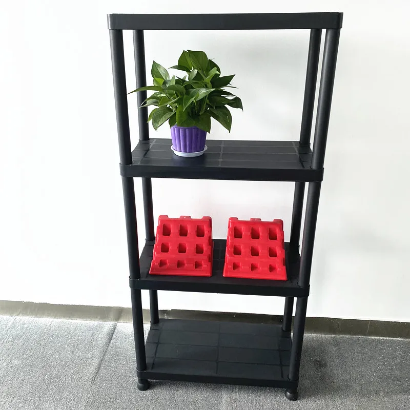 2021 4 Tier Plastic Stacking Shelf Racks  Easy Assembly Boltless Plastic Garage Storage Shelving