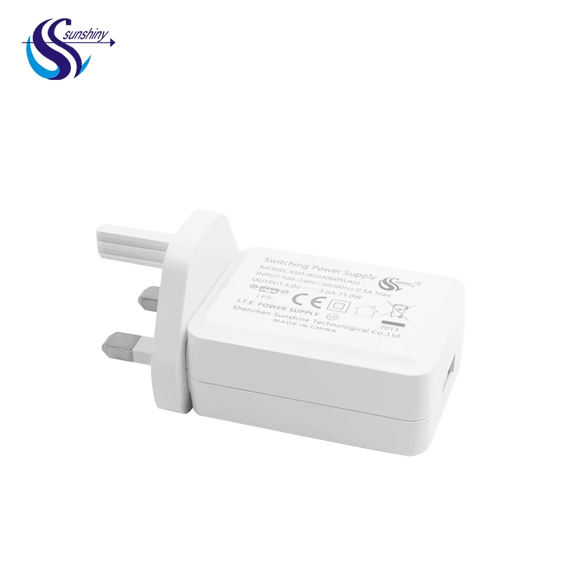 Charging Travel Power Adapter CE ROHS Mobile Phone Charger 2021 Hot 18W USB UK Plug 5V 3A 1 X USB 1 Port 5v /2a/3a 24 Months