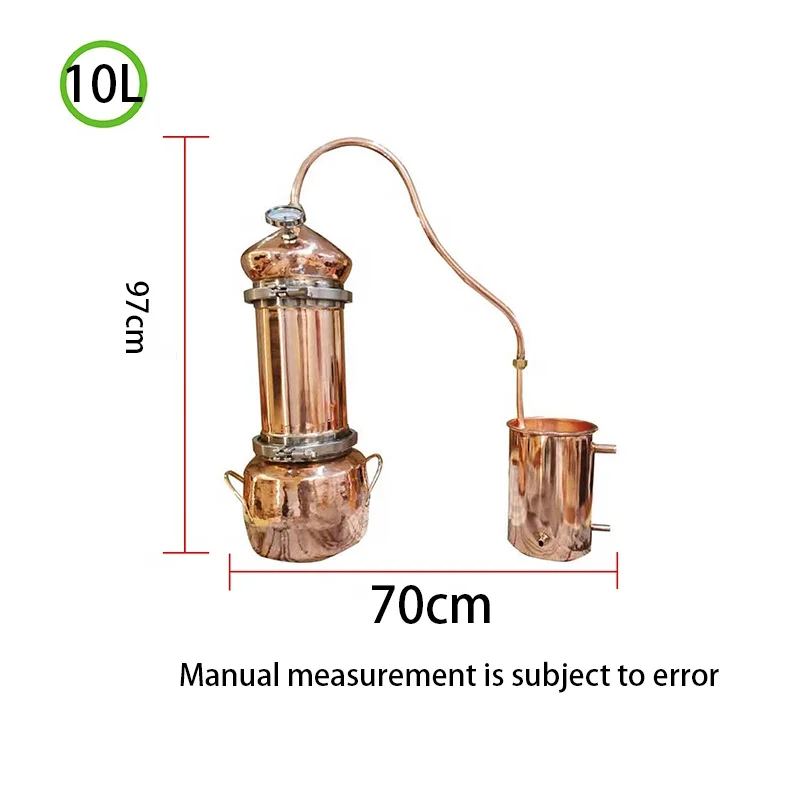 10L copper distiller Flower hydrosol machine Manual red copper small ancient method essential oil distillation equipment