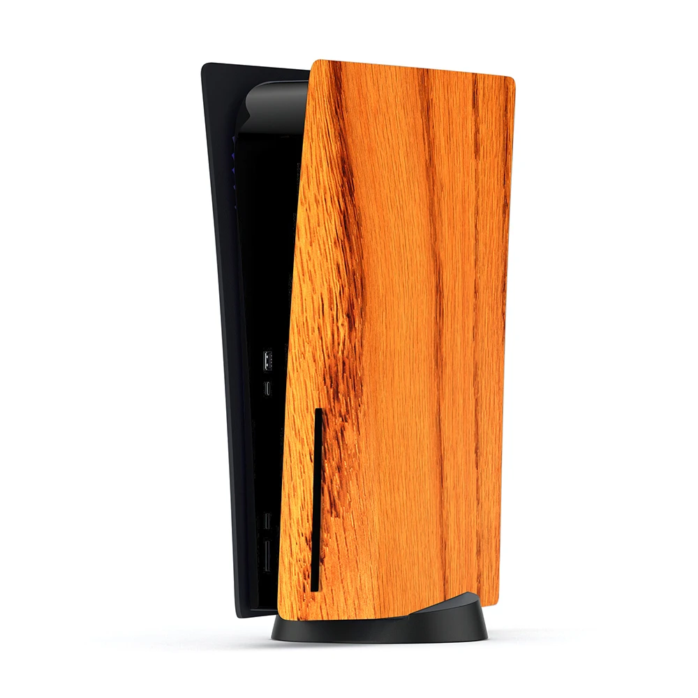 Wood Style Anti Scratch Console Cover For PS5 Disc Edition Replacement Plate Shell for PS5 Console