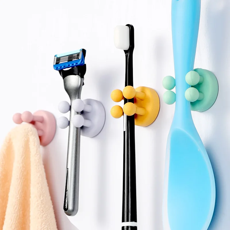 Wholesale Home accessories Waterproof Toothbrush Holder Silicone Multi-Function Hook