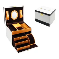 custom hand made Household trinket jewelry box leather jewelry drawer organizer box