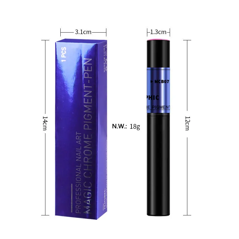 
OM Multi Color Pastel for Nail Glitter Aurora Design Air Cushion Pen Nail Art Decoration Nail Powder Pen 