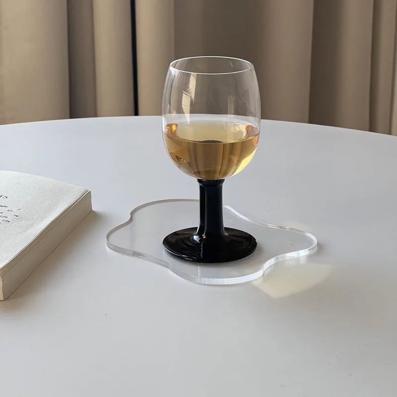 ins middle-aged short-footed goblet home retro red wine glass black sweet wine drink water glass drink cup