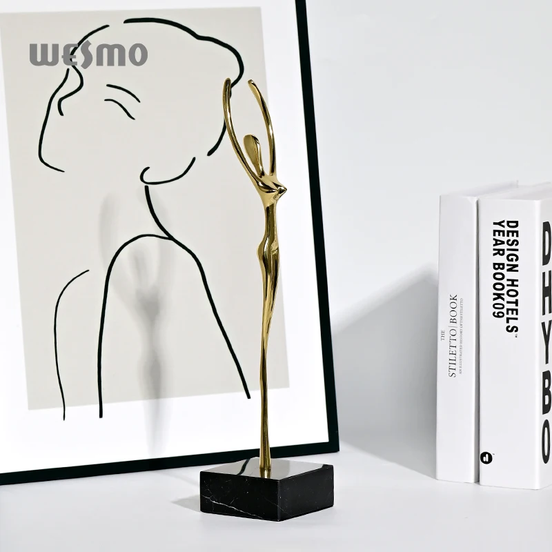 Resin Light Luxury Ballet Dancer Sculpture Character Art Statue For Living Room Tabletop Home Modern Decor Customizable