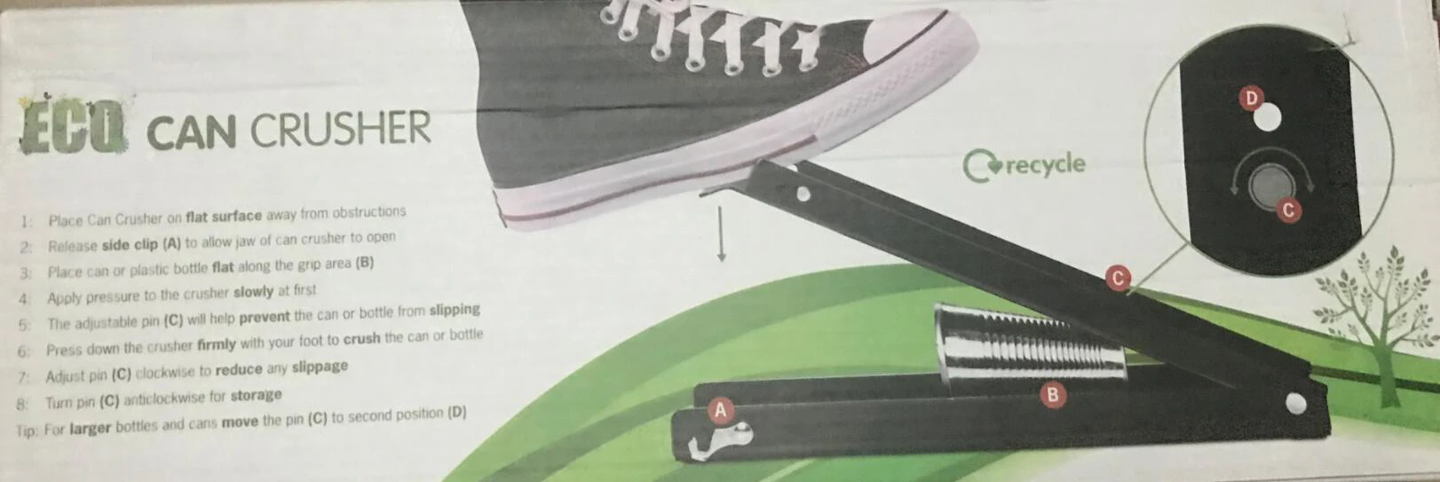 Тяжелых ног тип может дробилки не нужно установлены на стенах Recycle стопы Тип бутылки дробилка