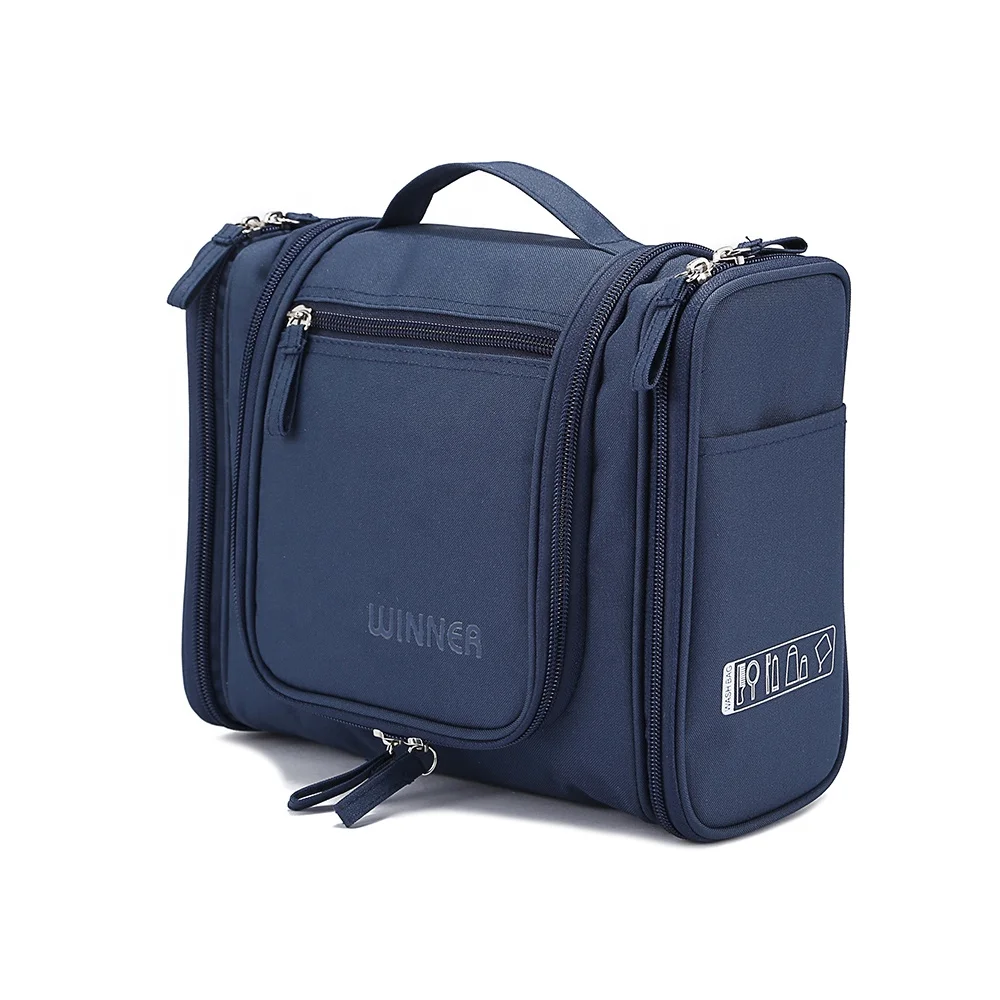 Custom Logo Hanging Polyester Waterproof Travel Cosmetic Bag