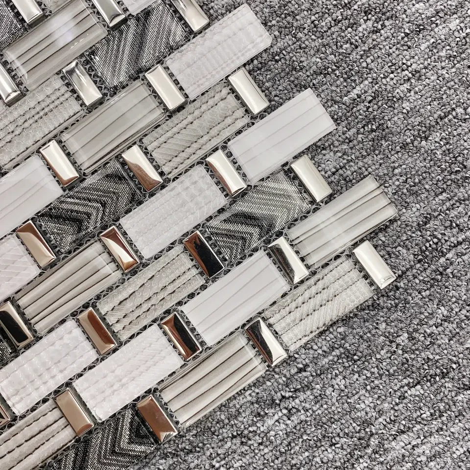 Factory High Quality Tile Waterjet Marble Mosaic Tile Kitchen Decorative Glass Mosaic