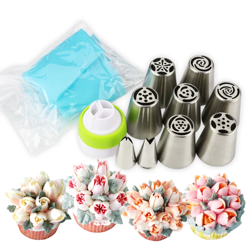 
Russian piping nozzles set with pasrty bags leaf tips flower nozzles 