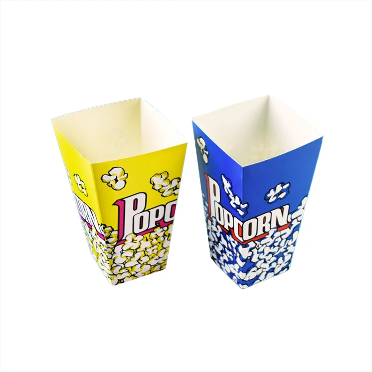 Disposable Cube Boxes Food Packaging Snack Box  Popcorn Boxes With Logo