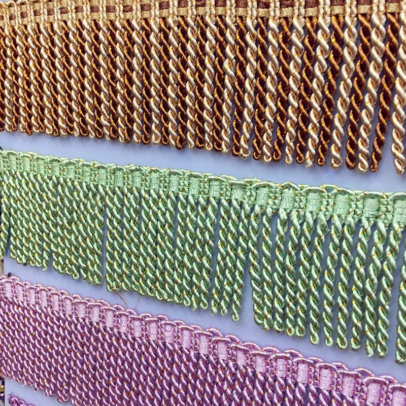 Wholesale 3 Inch 8CM Metallic Luxury Gold Two Colors Bullion Fringe Tassel For Curtain Decorations
