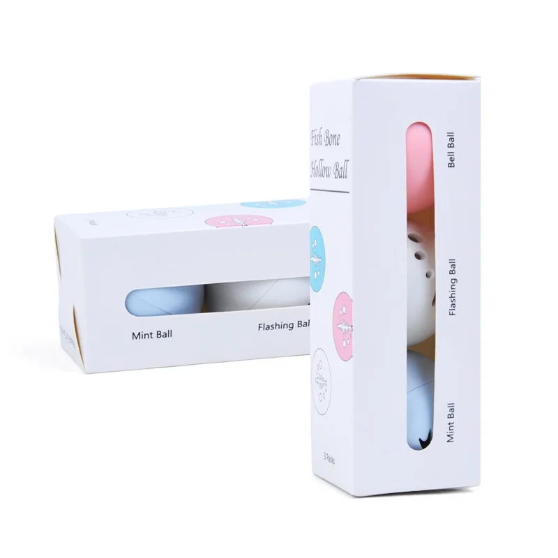 Fish bone teething cat ball bell mint glowing ball dog cat gnawing toy ball pet dog cat interactive toy