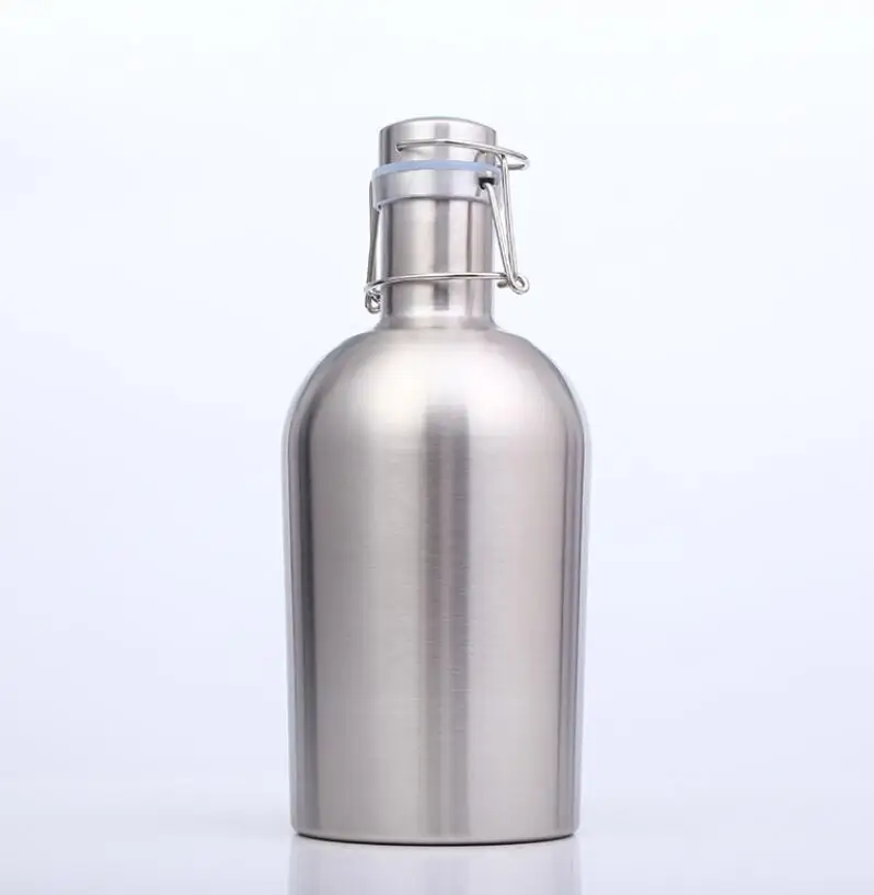 1.9 liter,64 ounces Stainless Steel Beer Growler with Swing-Top,stainless steel Keeps Homebrew Fresh and Cold with Airtight Seal
