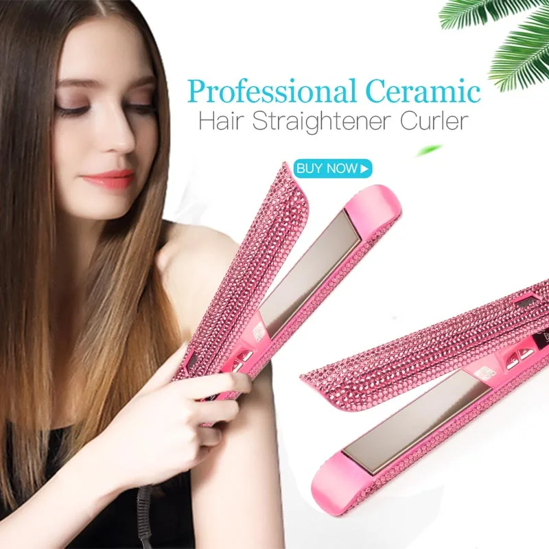 Amazon professional private label titanium 450 degrees flat iron hair straightener online,custom 2 in1 hair straightening curler