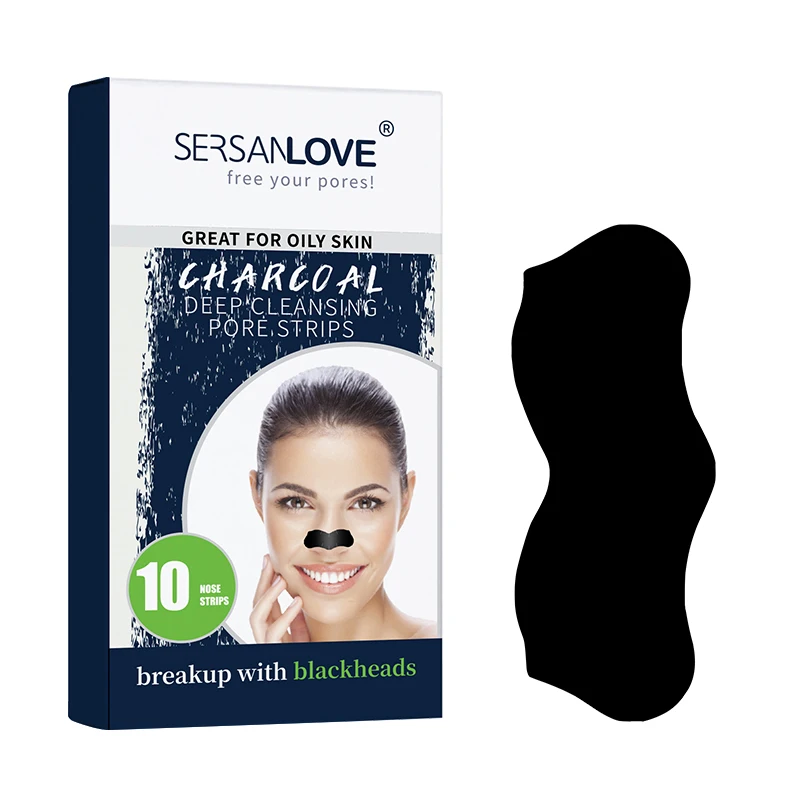 Private Label Bamboo Charcoal Deep Cleansing Nose Strips Pore Strips For Blackhead Removal Peel Off Mask