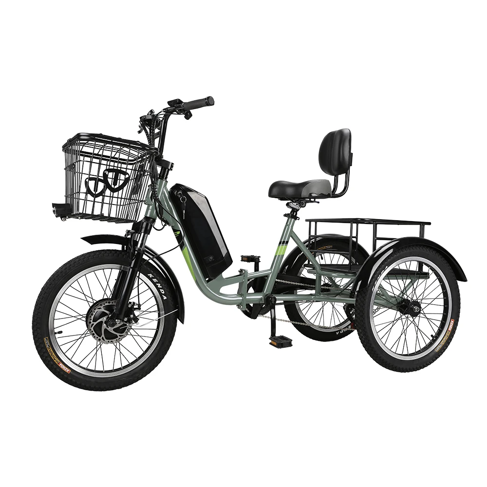 Cheap mid drive delivery Trikes long tail 48V 500W e bike clamber 3 three wheel Bicycle e-bike Tricycles electric cargo bike