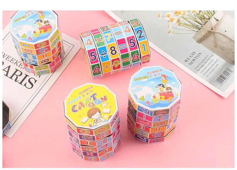 2022 New Style Kids Early Educational Toy Plastic Cylinder Digital Cube Puzzle Toy Kids Early Math Learning Toy