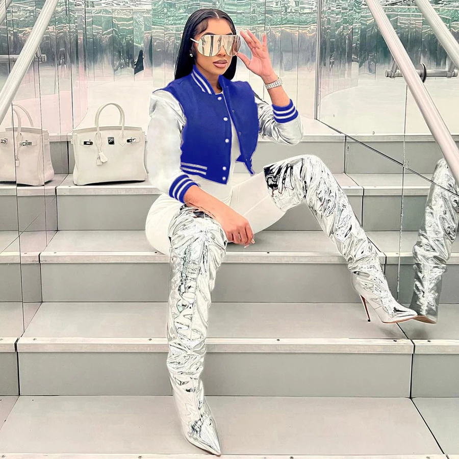 33900 Fall 2023 Letterman Jacket Embroidery Patchwork Baseball Uniform Outfit Varsity Jacket